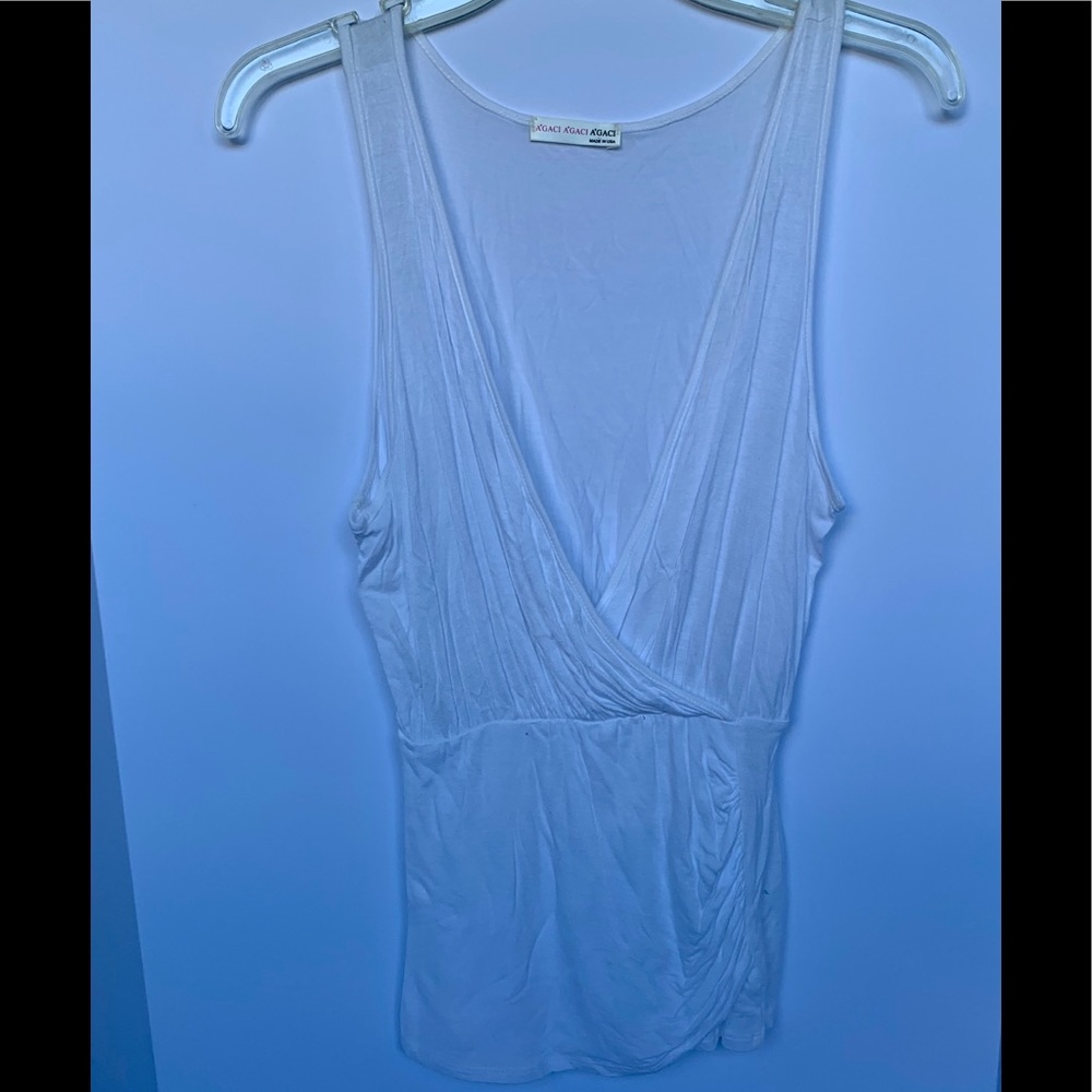 A’GACI Sleeveless White Blouse